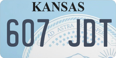 KS license plate 607JDT