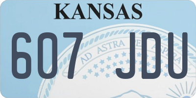 KS license plate 607JDU