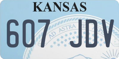 KS license plate 607JDV