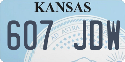 KS license plate 607JDW