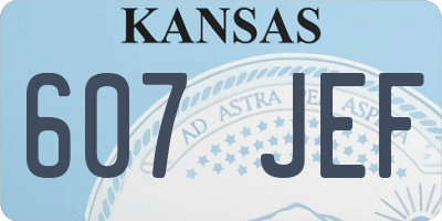 KS license plate 607JEF