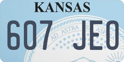 KS license plate 607JEO