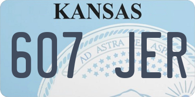 KS license plate 607JER