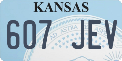 KS license plate 607JEV