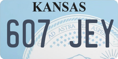 KS license plate 607JEY