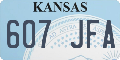 KS license plate 607JFA