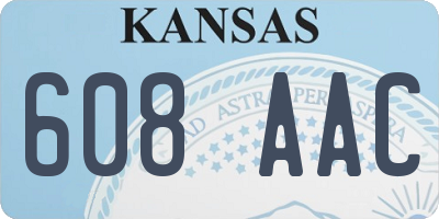 KS license plate 608AAC