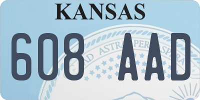 KS license plate 608AAD