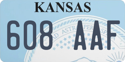 KS license plate 608AAF