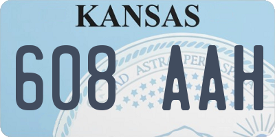 KS license plate 608AAH