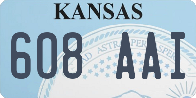 KS license plate 608AAI