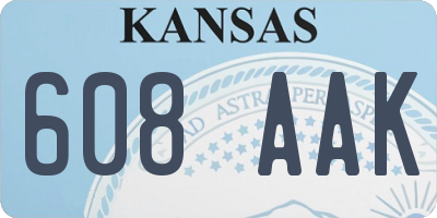 KS license plate 608AAK
