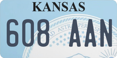KS license plate 608AAN
