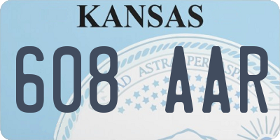 KS license plate 608AAR