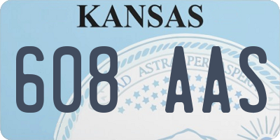 KS license plate 608AAS