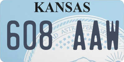 KS license plate 608AAW