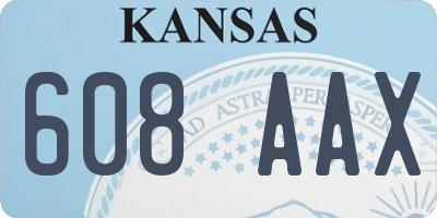 KS license plate 608AAX