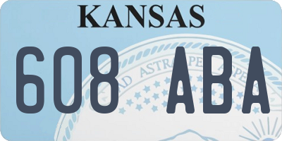 KS license plate 608ABA