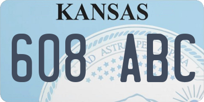 KS license plate 608ABC