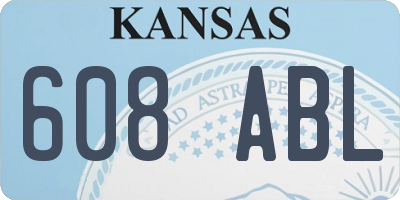 KS license plate 608ABL