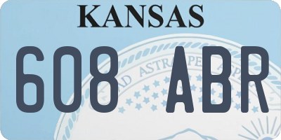 KS license plate 608ABR
