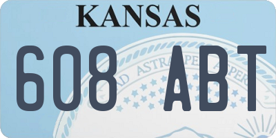 KS license plate 608ABT