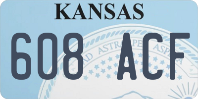 KS license plate 608ACF