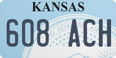 KS license plate 608ACH