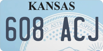 KS license plate 608ACJ