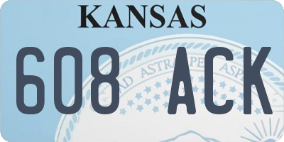 KS license plate 608ACK