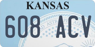 KS license plate 608ACV