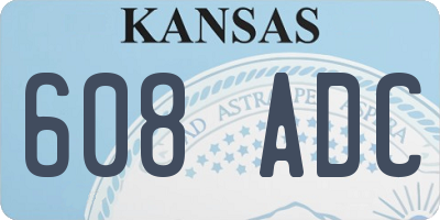 KS license plate 608ADC