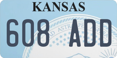 KS license plate 608ADD