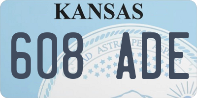 KS license plate 608ADE