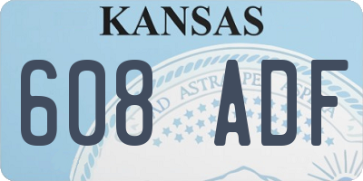 KS license plate 608ADF