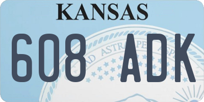 KS license plate 608ADK
