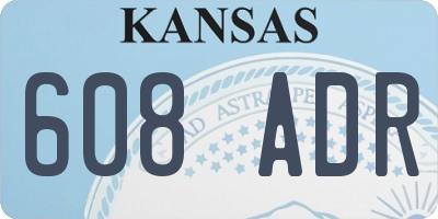 KS license plate 608ADR