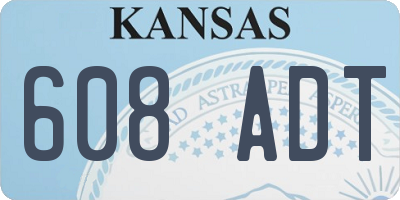 KS license plate 608ADT