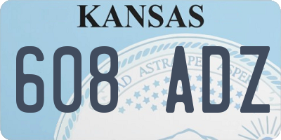 KS license plate 608ADZ
