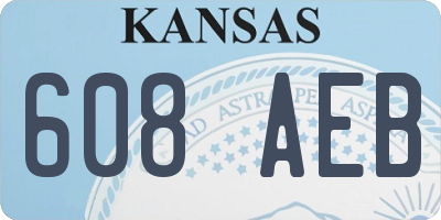 KS license plate 608AEB