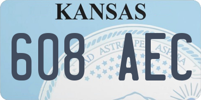 KS license plate 608AEC