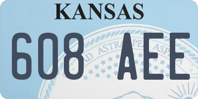 KS license plate 608AEE