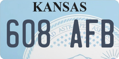 KS license plate 608AFB