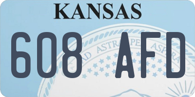 KS license plate 608AFD