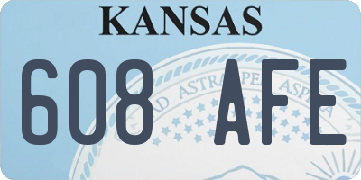 KS license plate 608AFE
