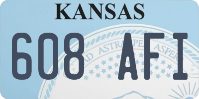 KS license plate 608AFI