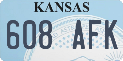 KS license plate 608AFK