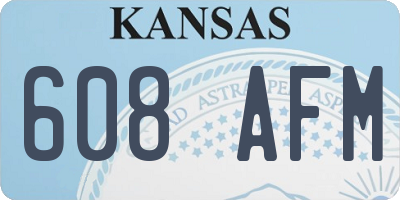 KS license plate 608AFM