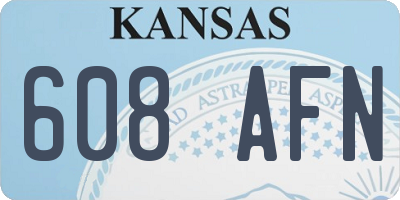 KS license plate 608AFN