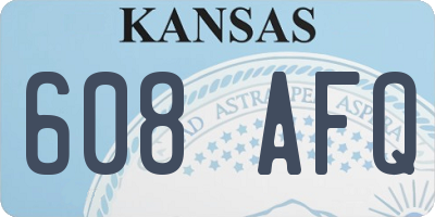 KS license plate 608AFQ